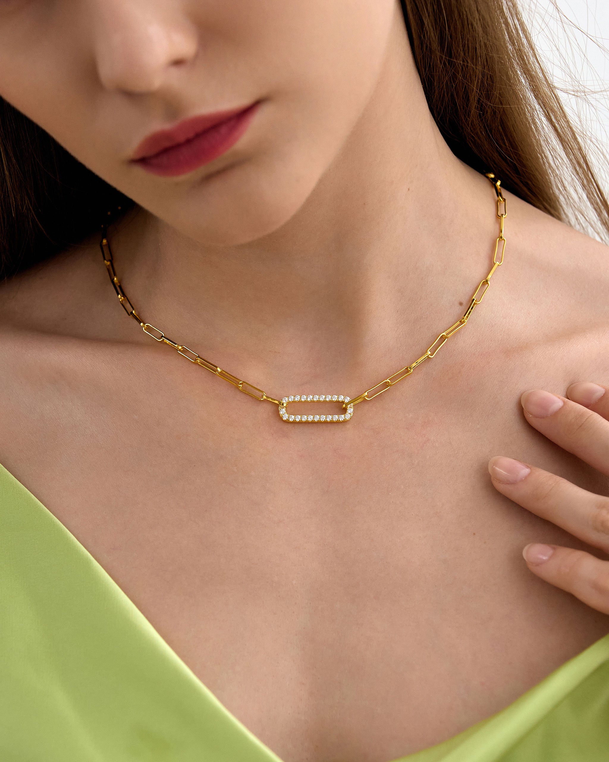 Pavé Single Link Necklace