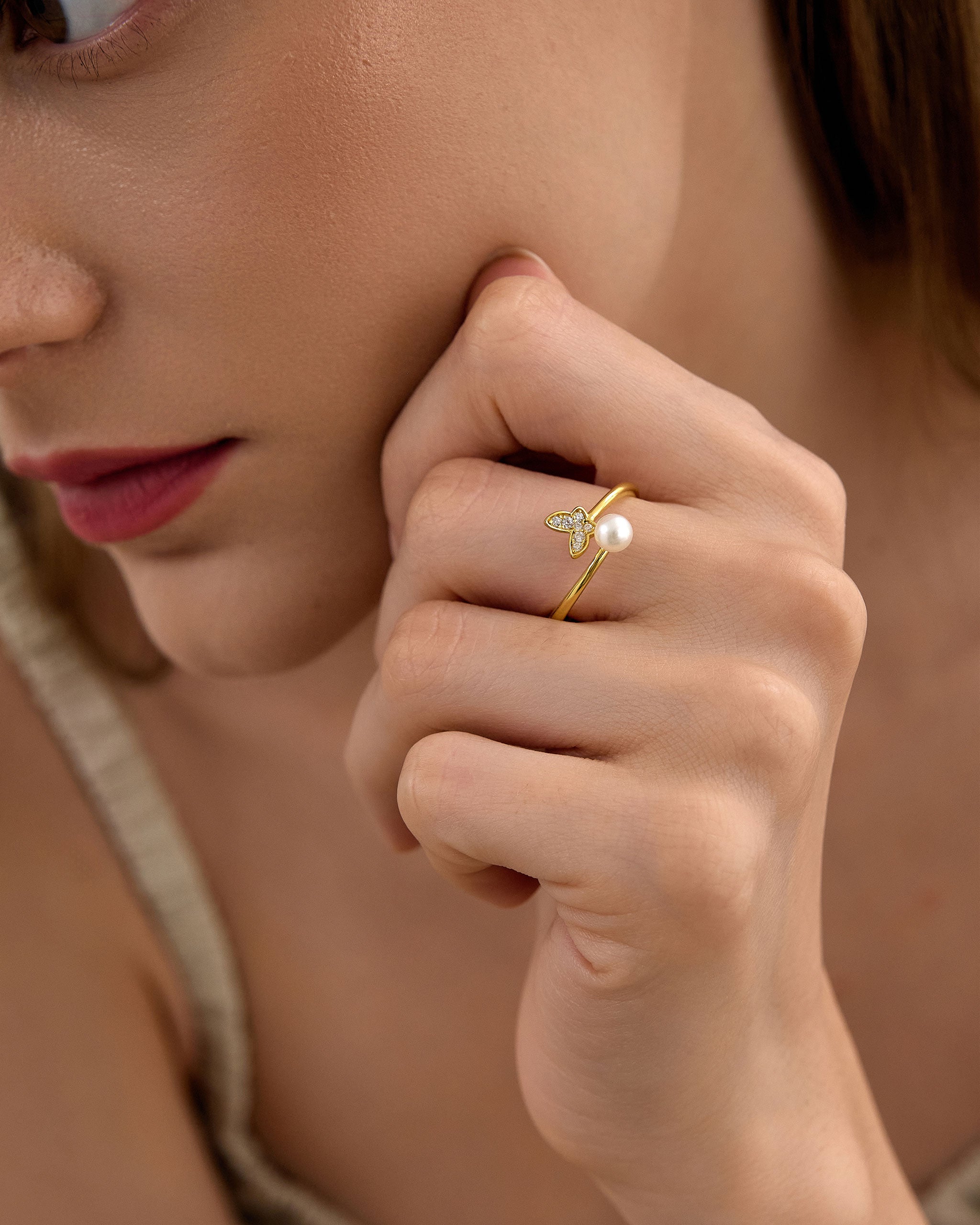 Pearl Butterfly Ring