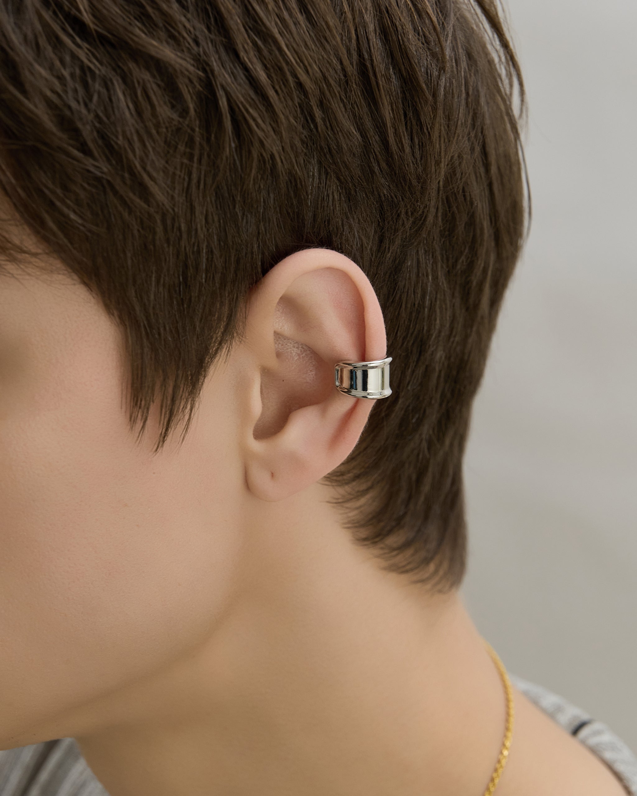 Men's Sterling Silver Bold Vault Ear Cuff