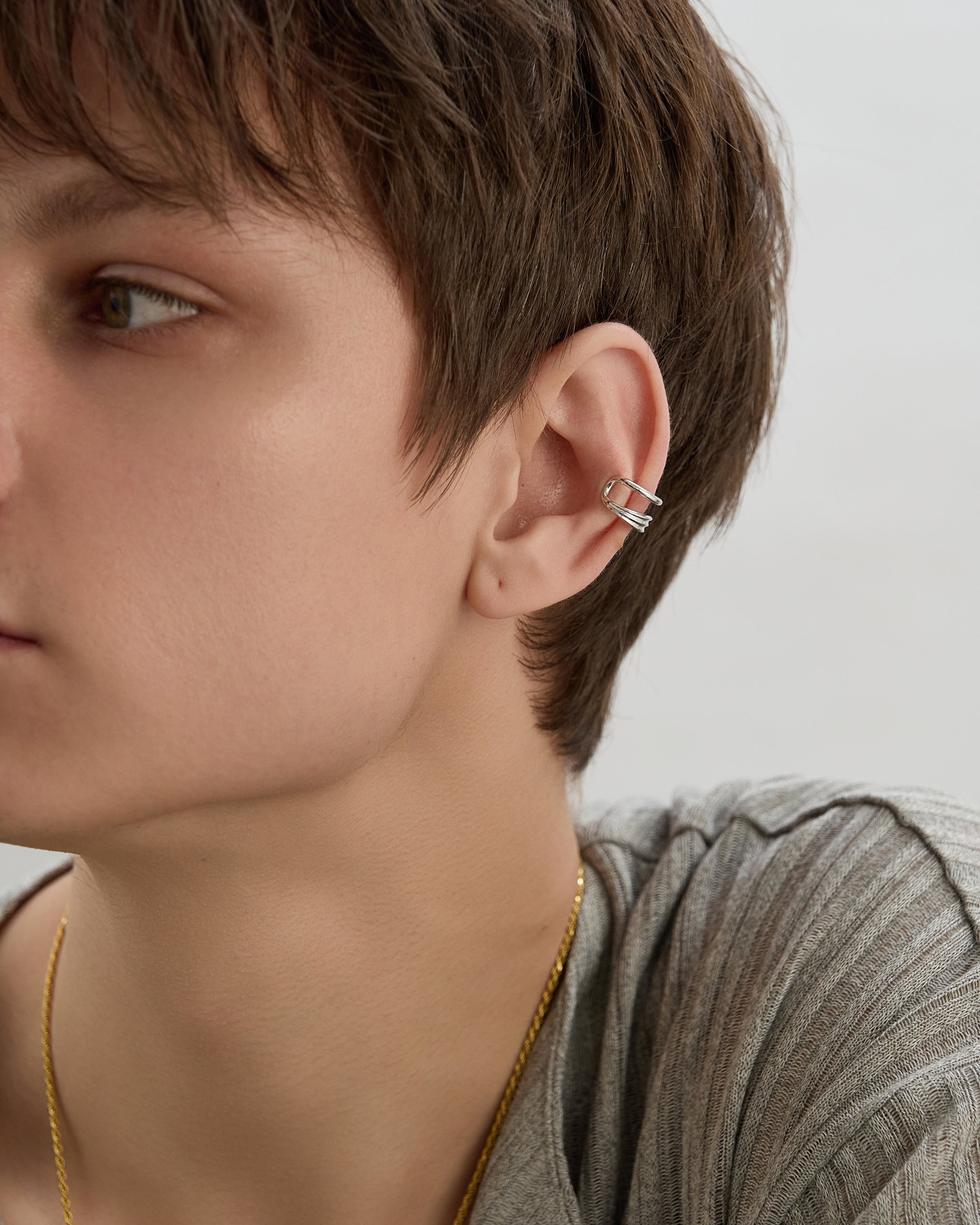 Men's Sterling Silver Lightweight Draft Ear Cuff