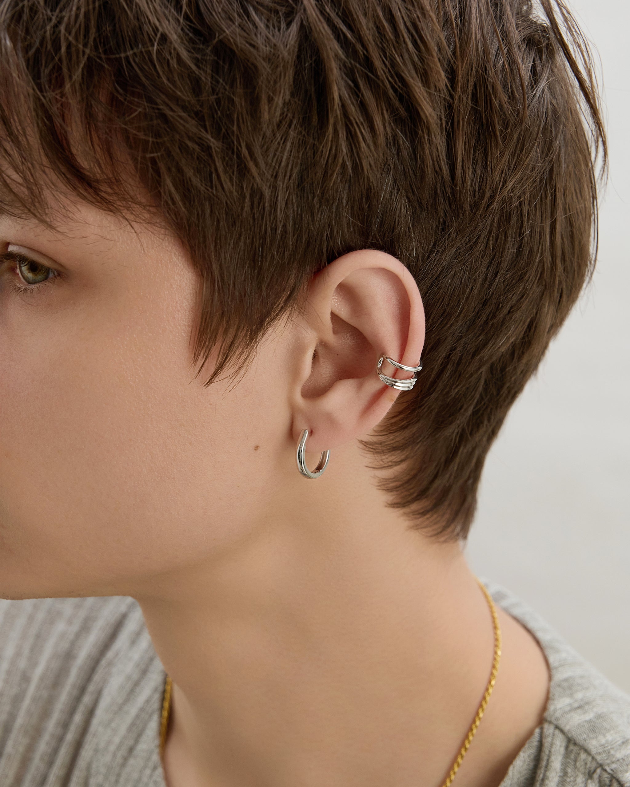Men's Sterling Silver Lightweight Draft Ear Cuff