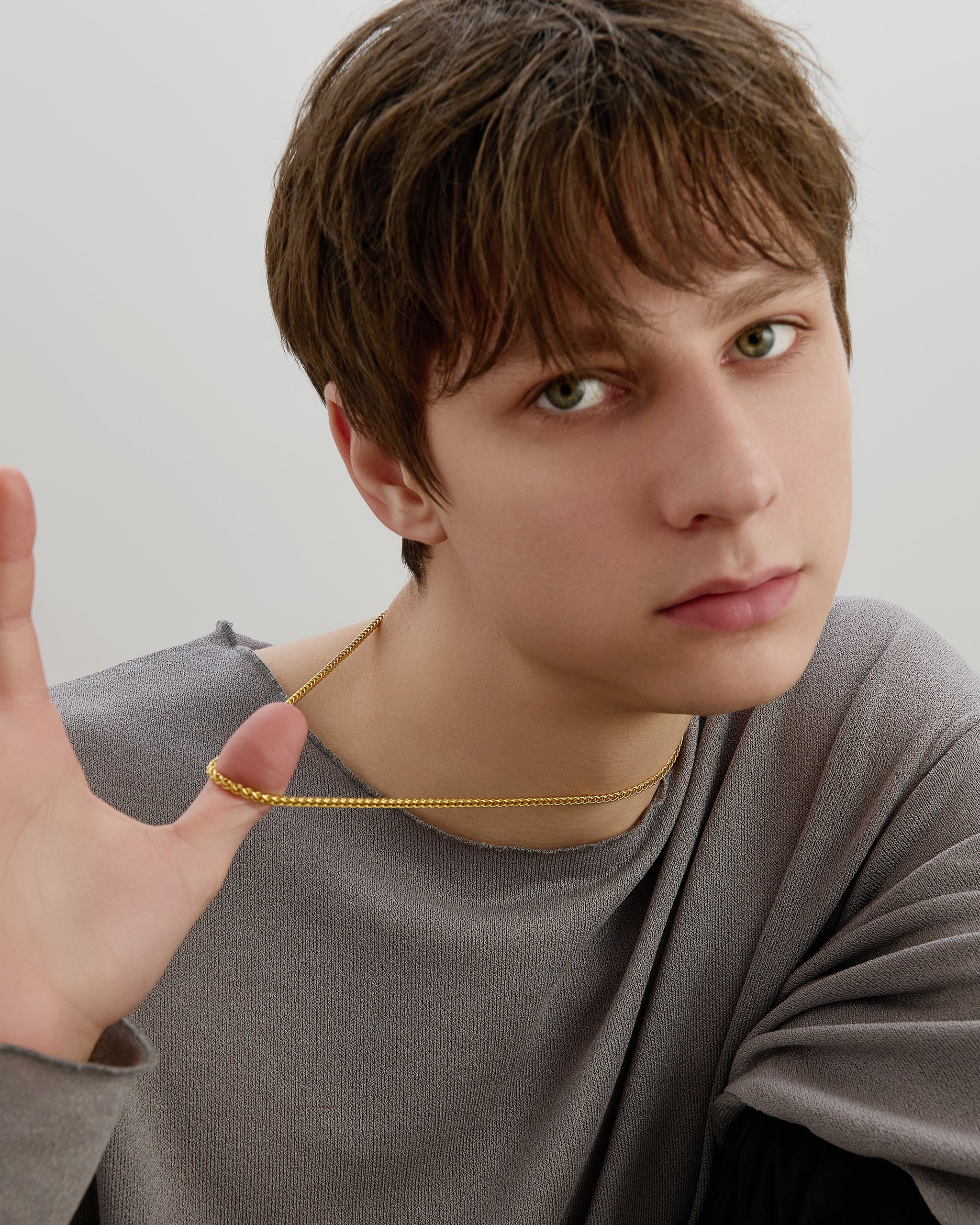 Gold Wheat Chain Necklace for Men