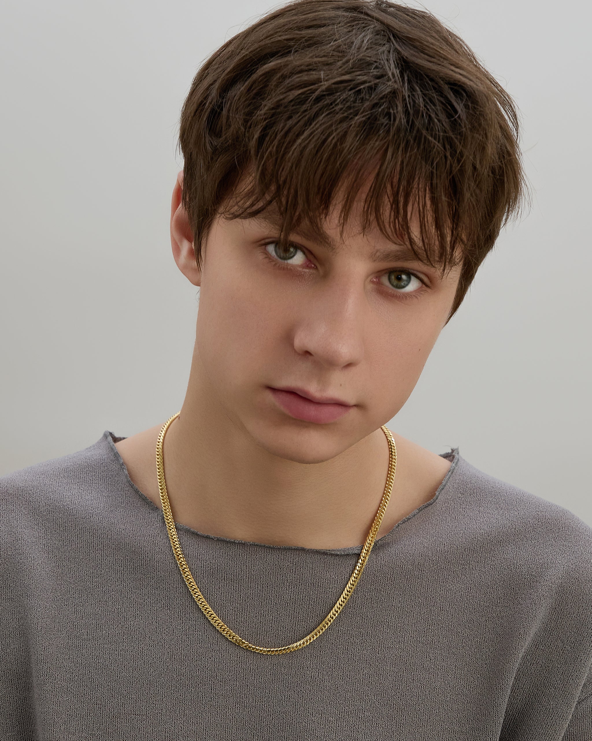Gold Curb Chain Necklace for Men