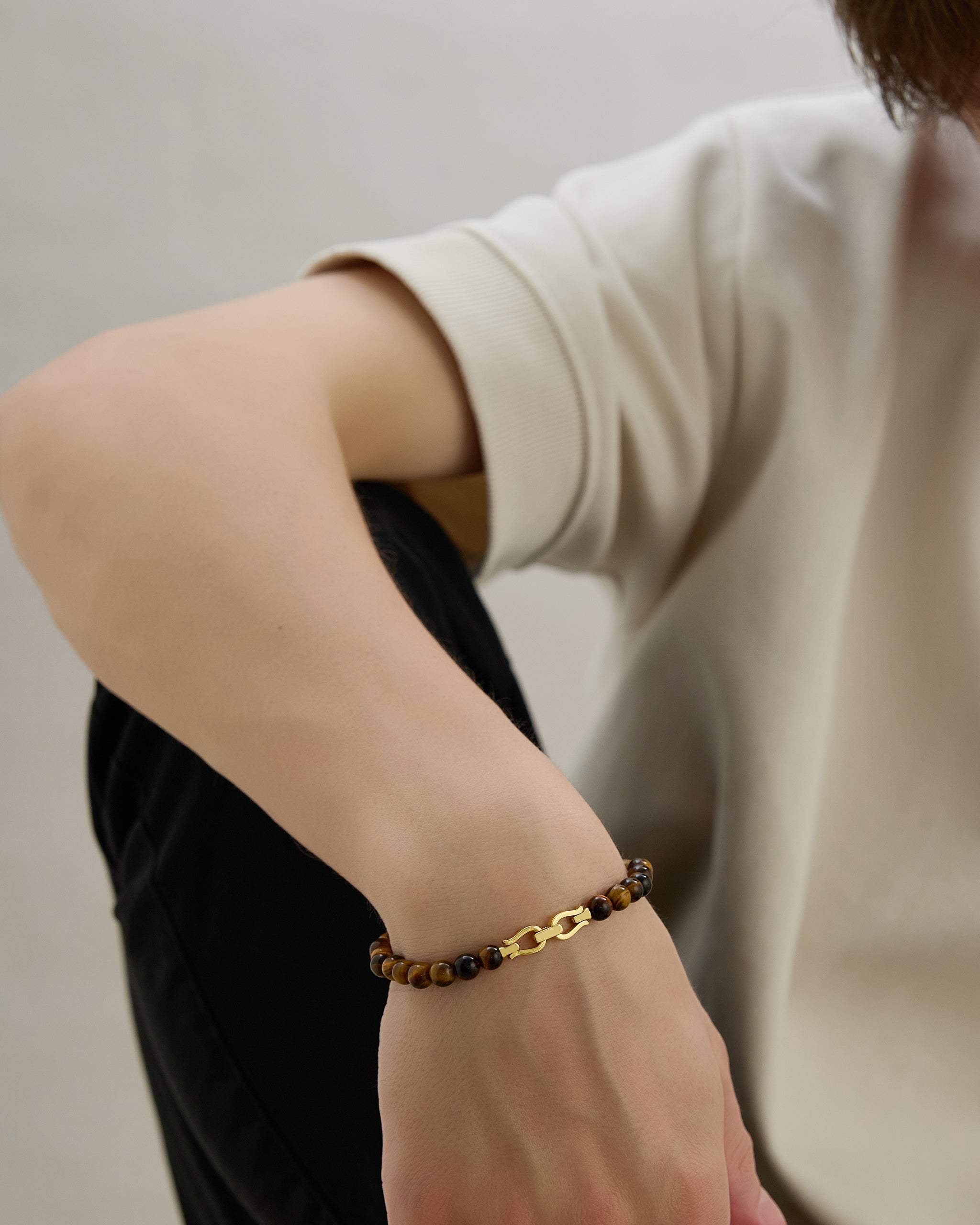 Tiger's Eye Beaded Bracelet for Men's