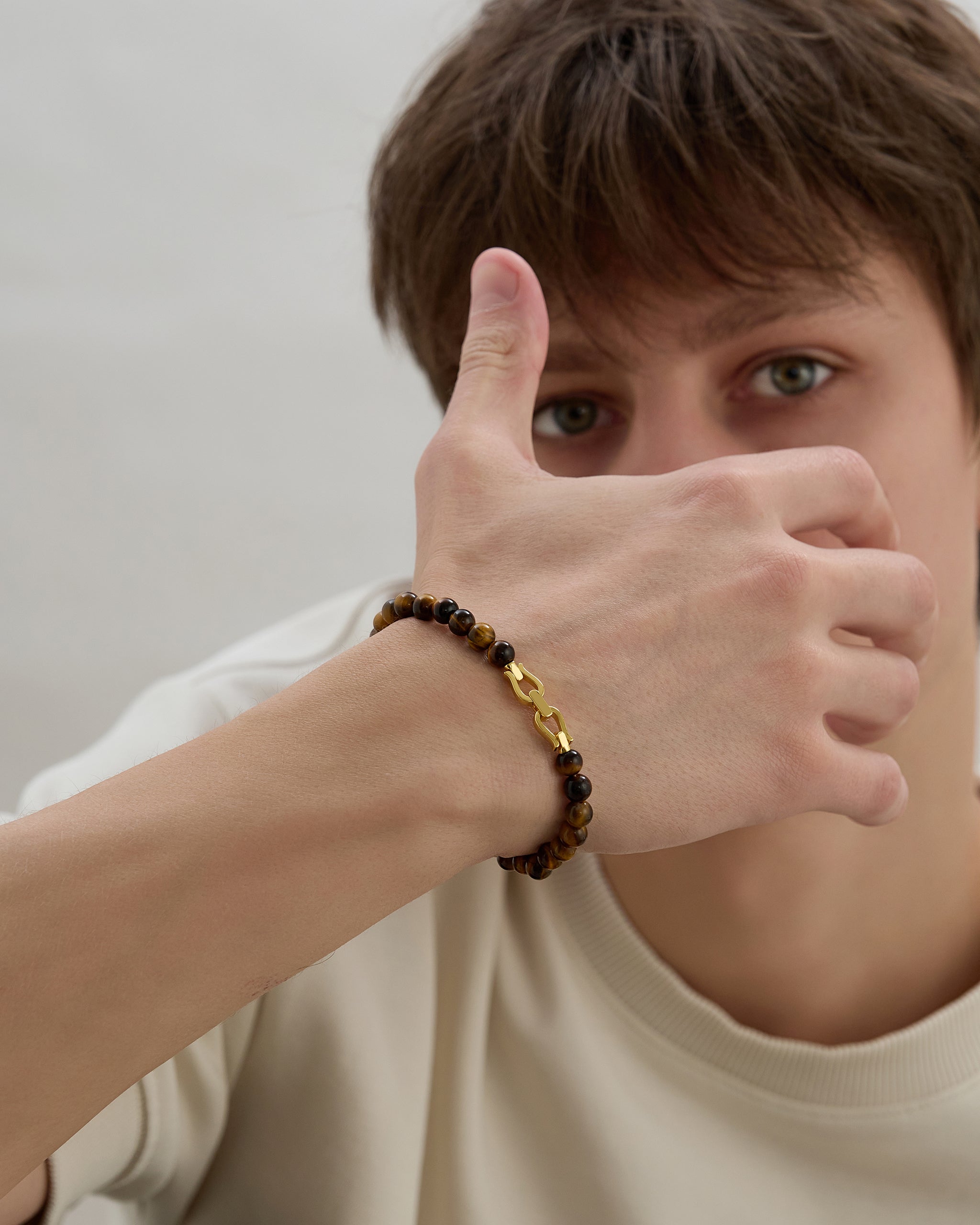 Tiger's Eye Beaded Bracelet for Men's