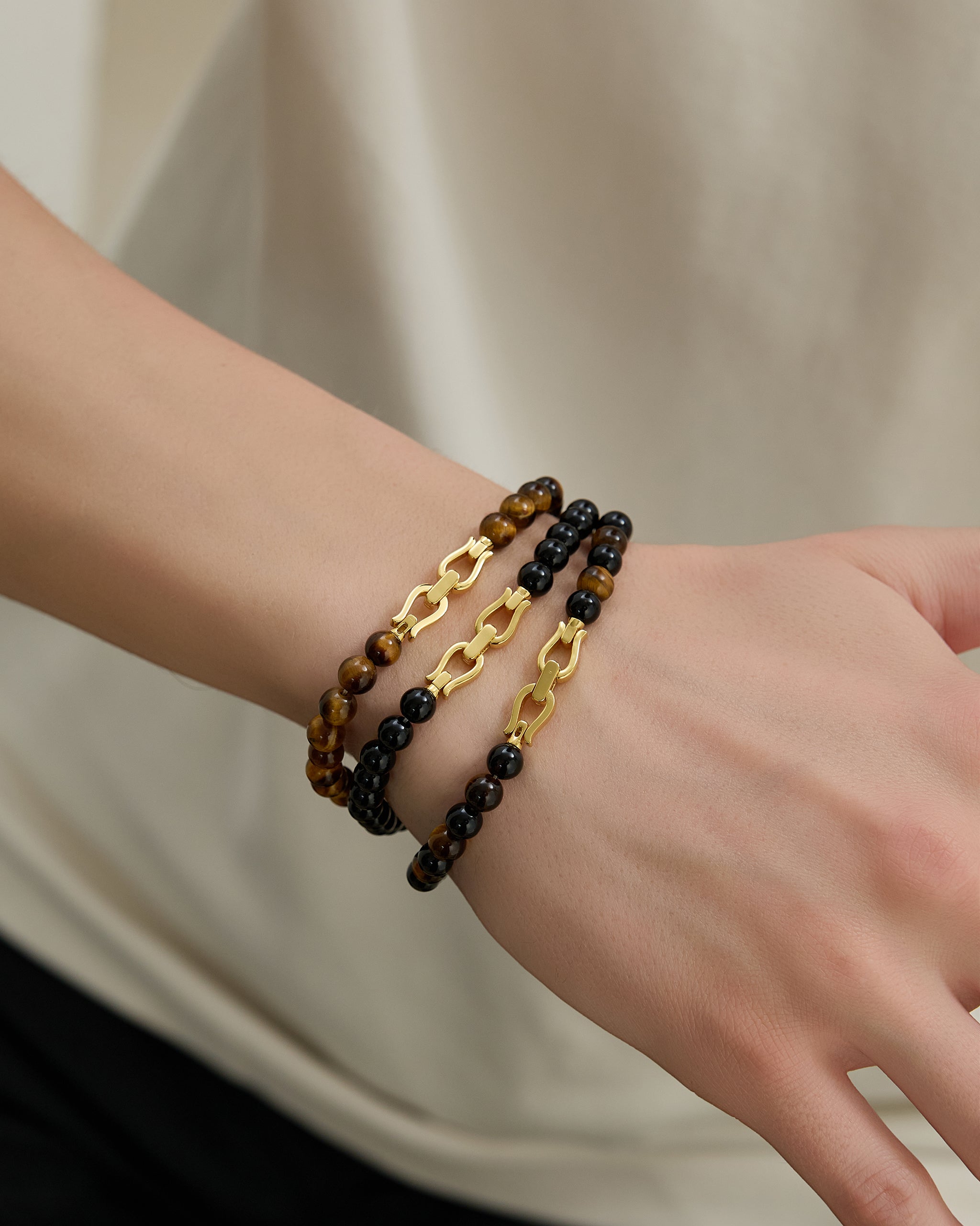 Tiger's Eye Beaded Bracelet for Men's