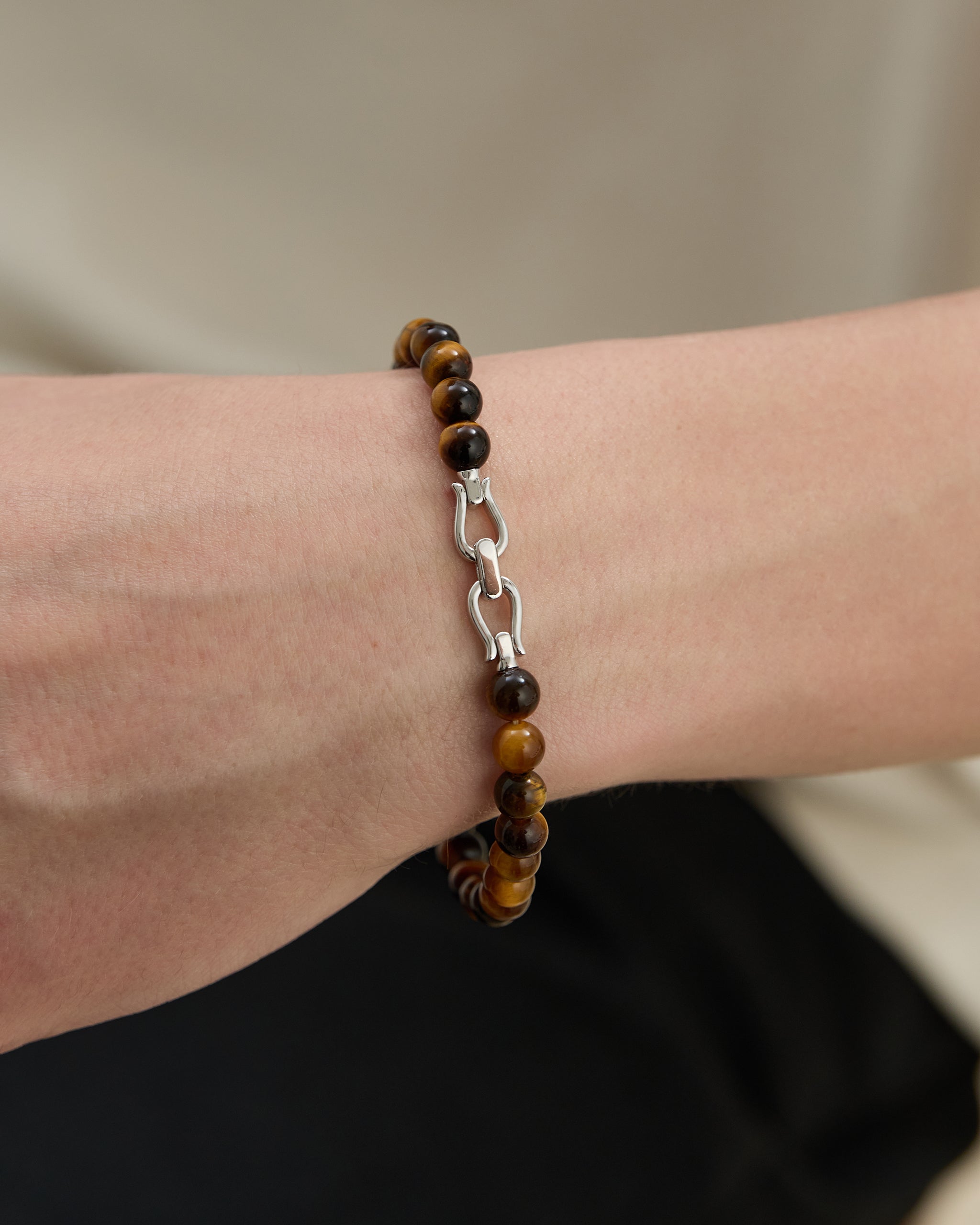 Tiger's Eye Beaded Bracelet for Men's
