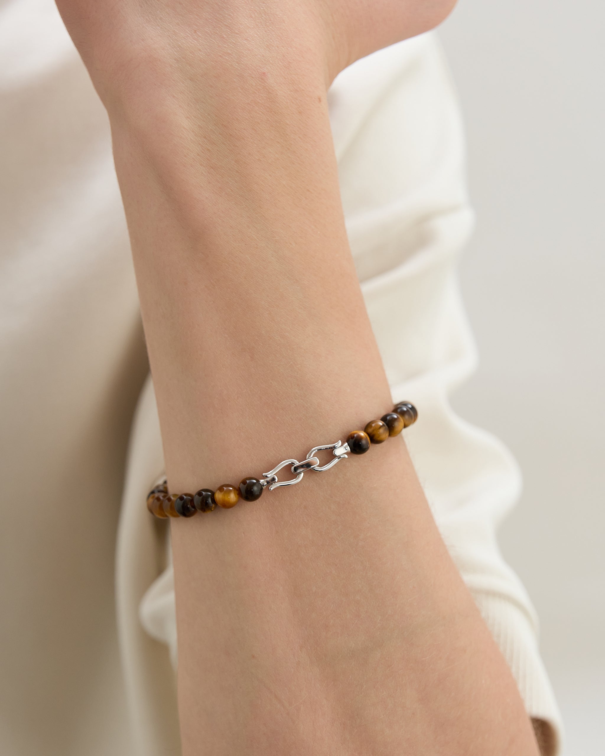 Tiger's Eye Beaded Bracelet for Men's