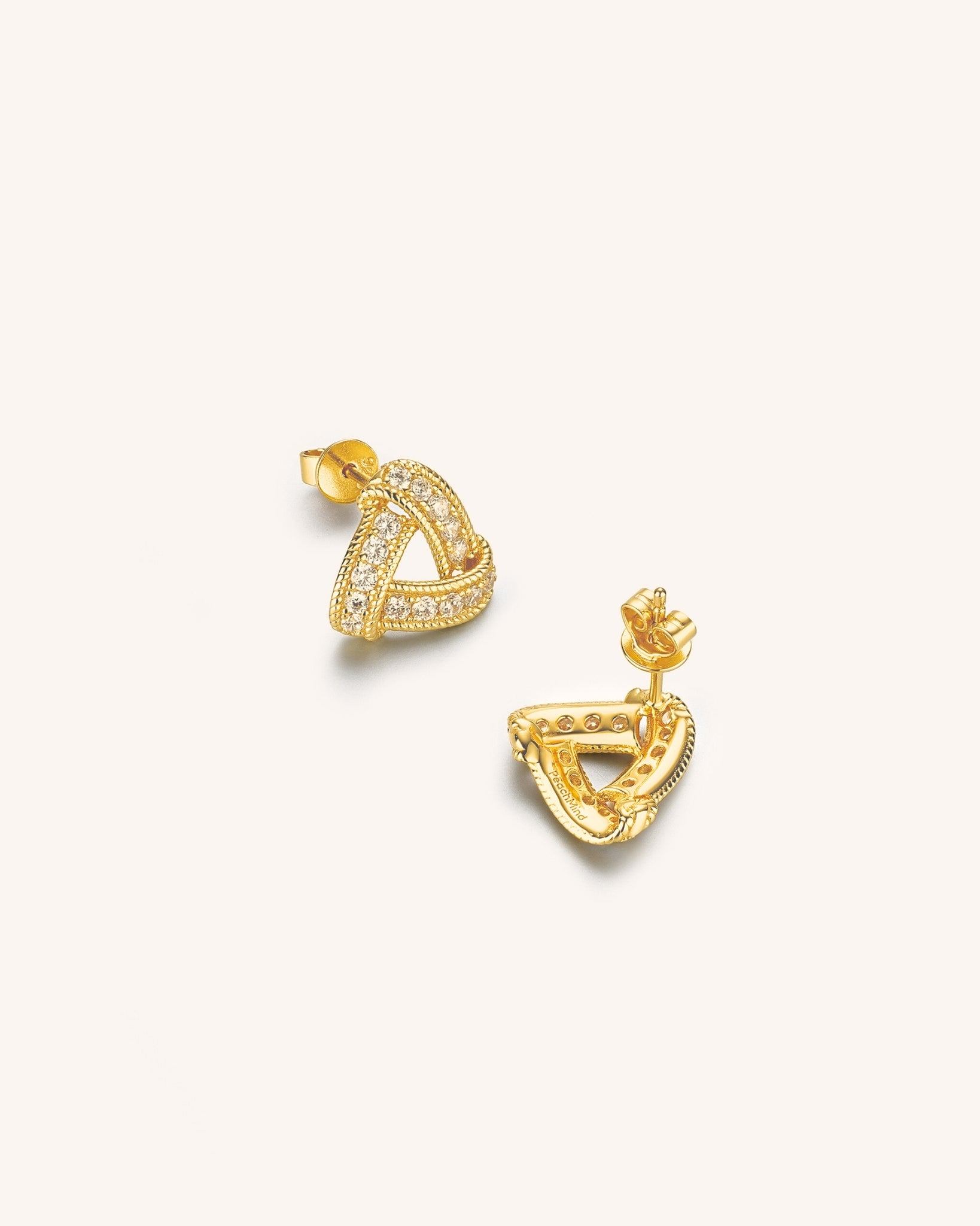 Gold Crossover Studs for Women