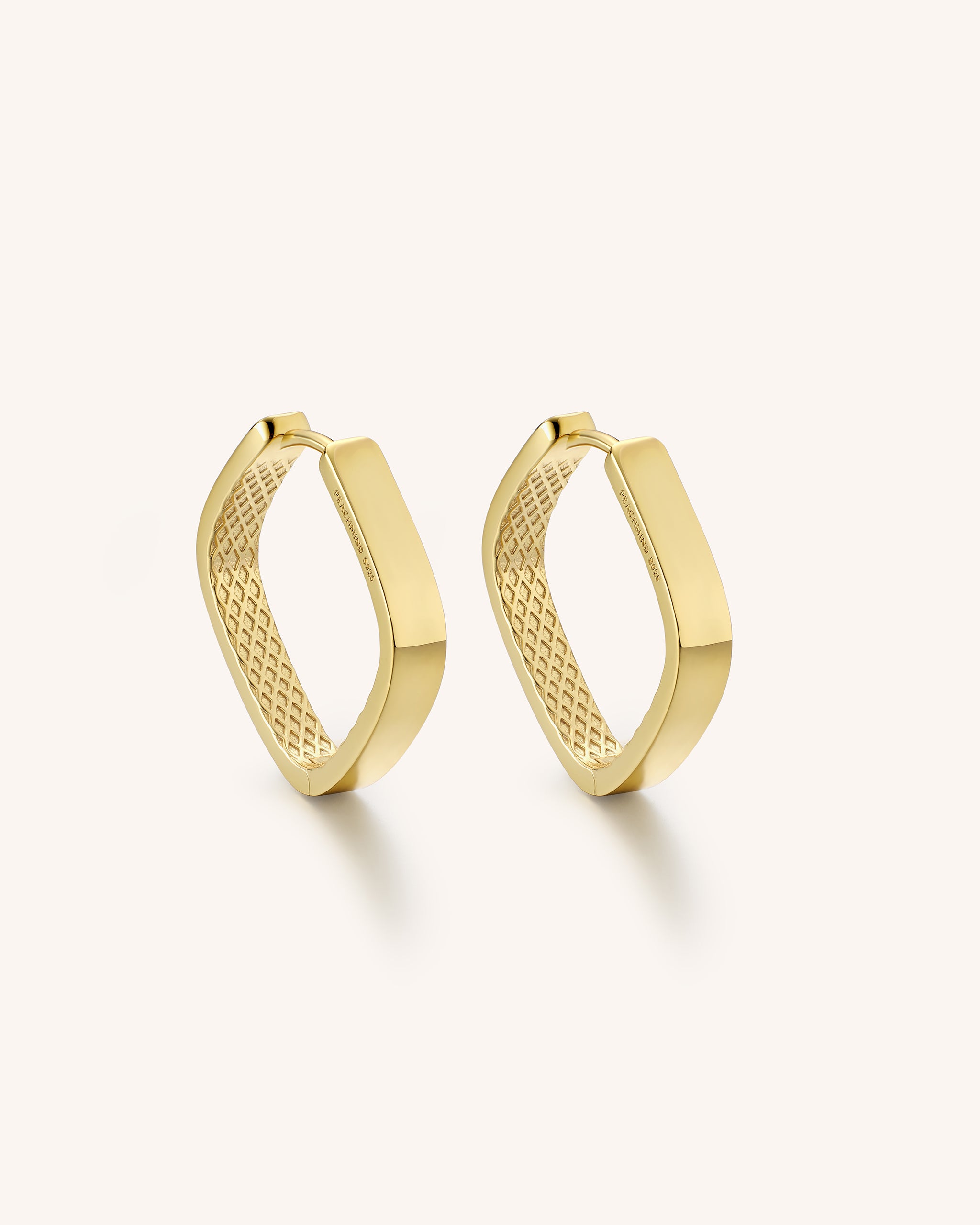 Sculpted Grid Hoops