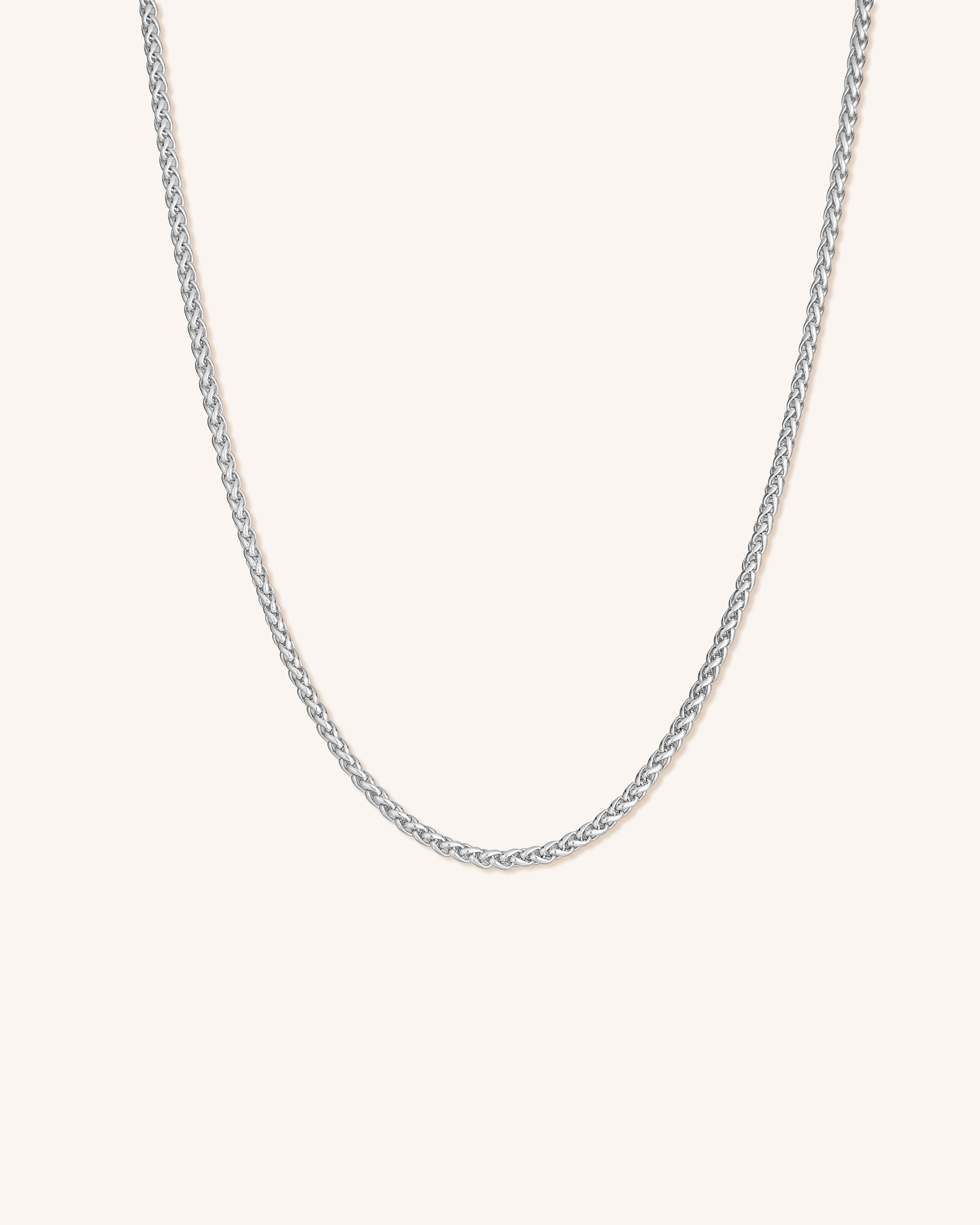 Sterling Silver Wheat Chain Necklace
