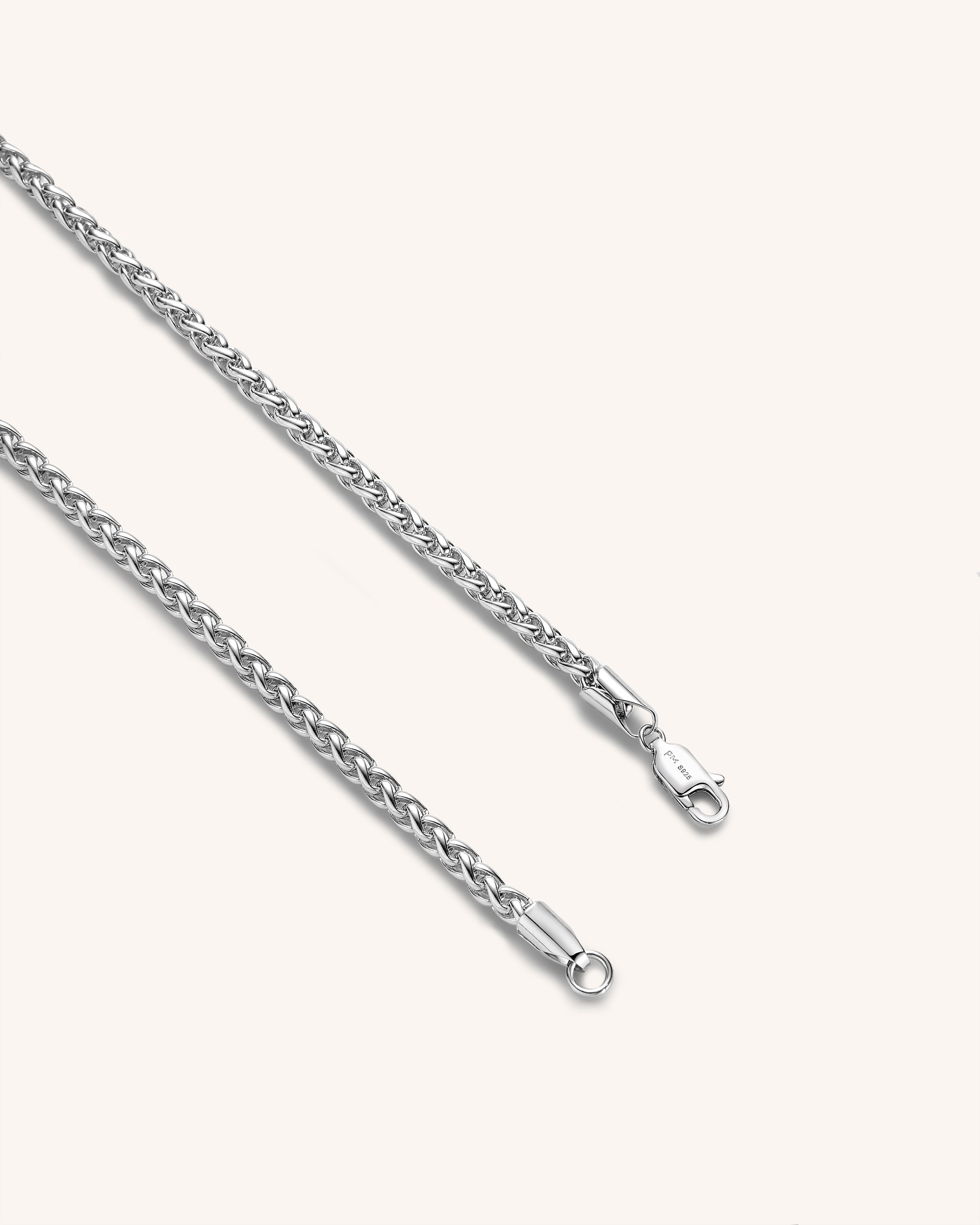 Sterling Silver Wheat Chain Necklace