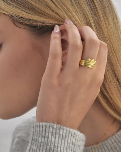 18K Gold Vermeil Flying Wing Ring for Women