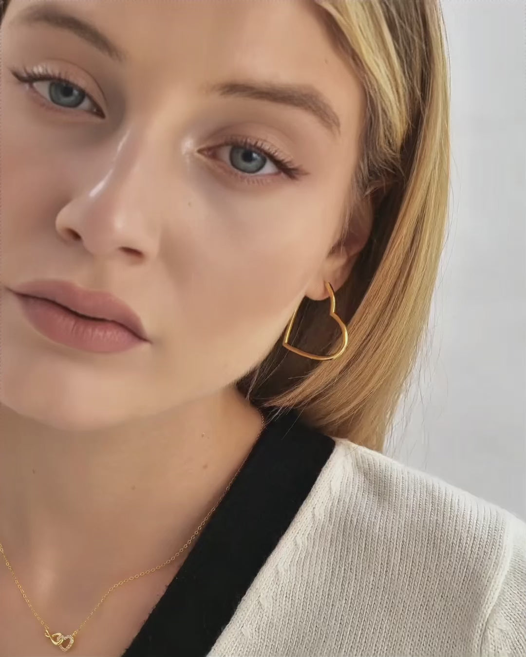 Contour Heart Hoops for Women