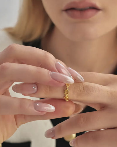 18K Gold Vermeil Pavé Highline Ring for Women